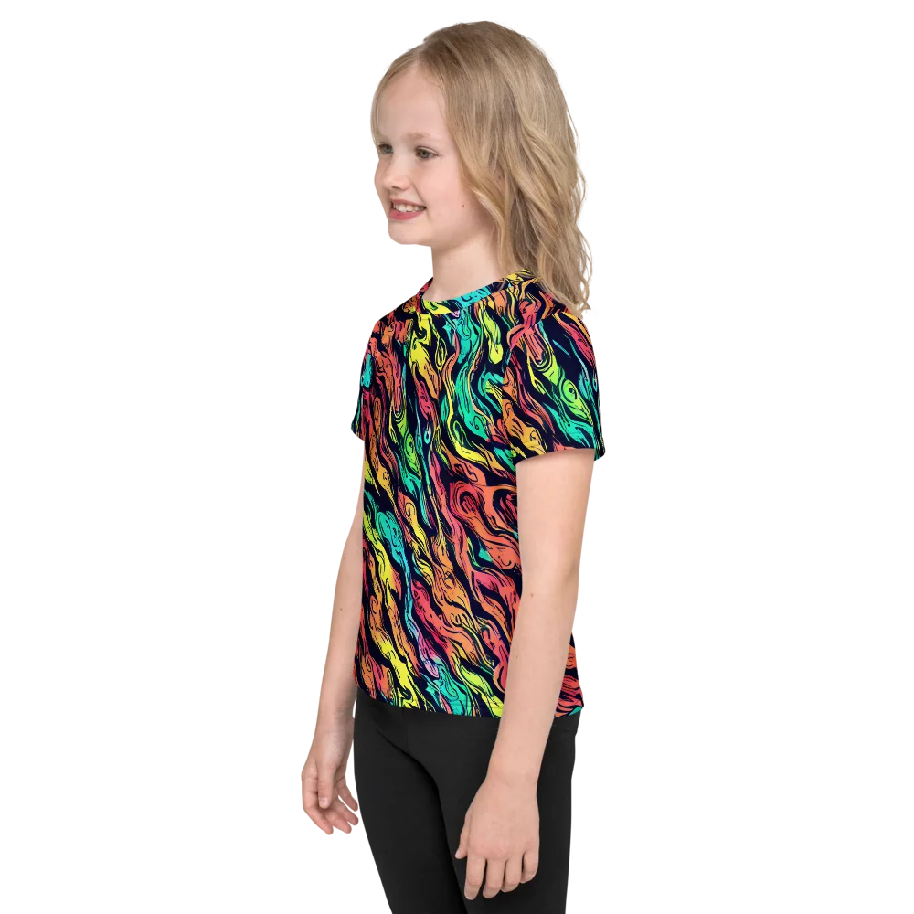 Neon Morphosis on Kids Crew Neck T-Shirt — Left