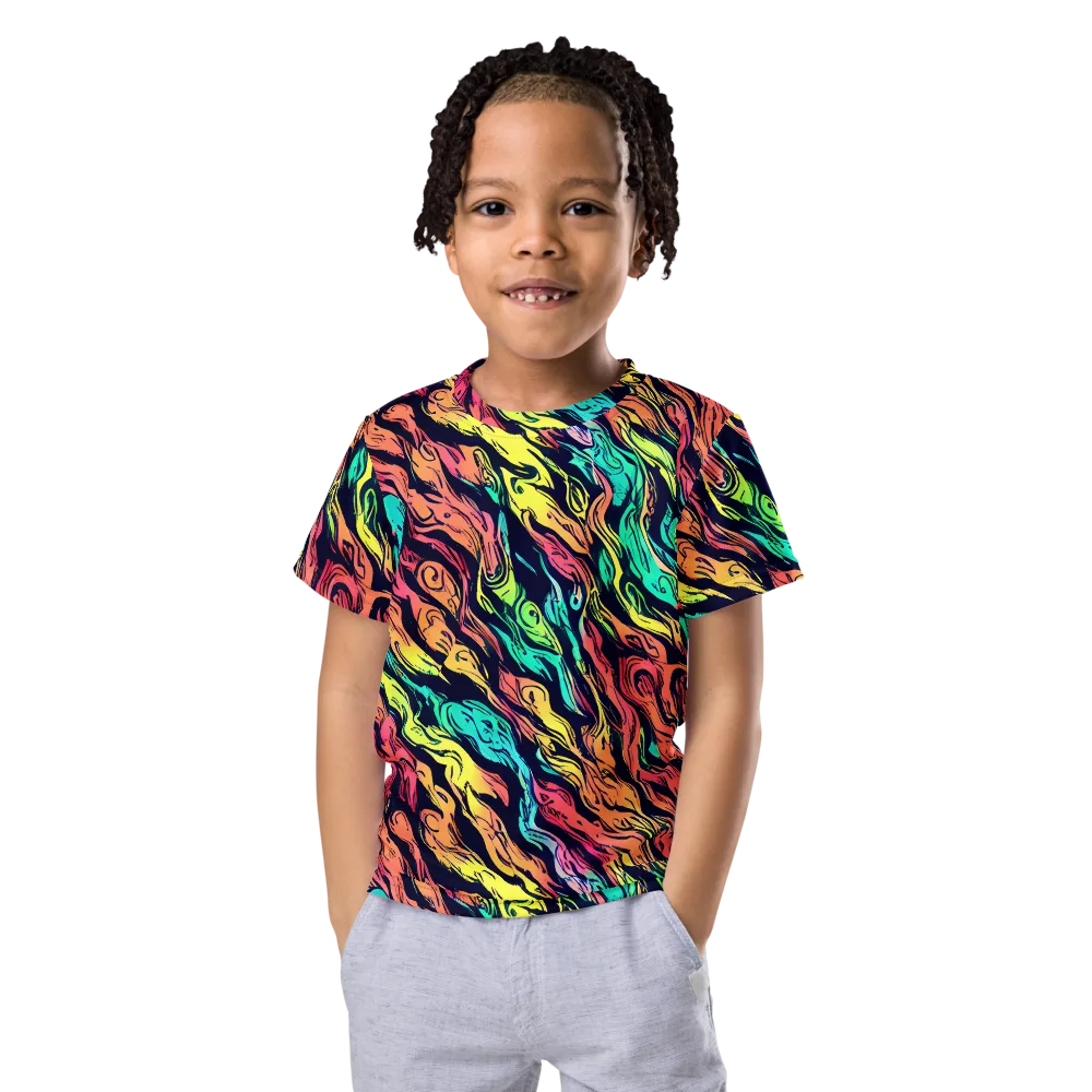 Neon Morphosis on Kids Crew Neck T-Shirt — Front