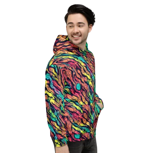Neon Morphosis on a Hoodie