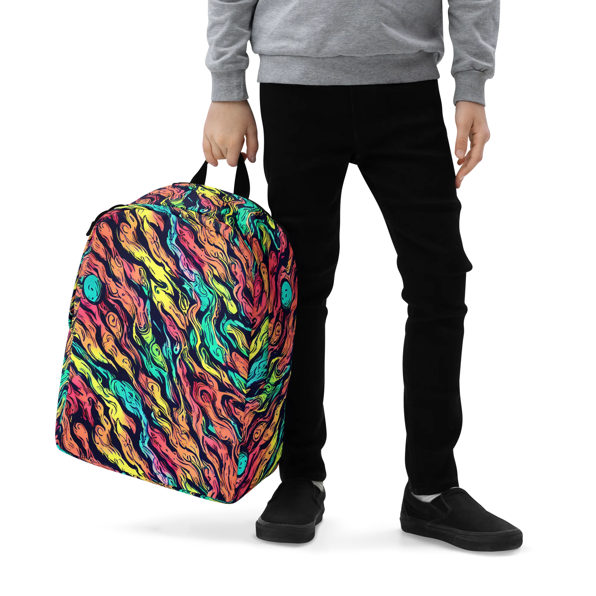Neon Morphosis on Minimalist Backpack — Zoomed-in
