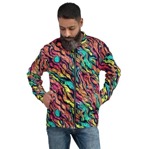 Neon Morphosis on a Bomber Jacket
