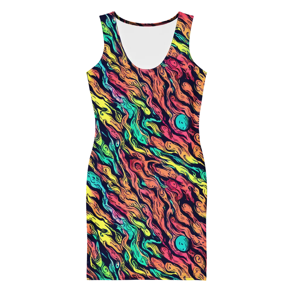 Neon Morphosis on Bodycon Dress — Front