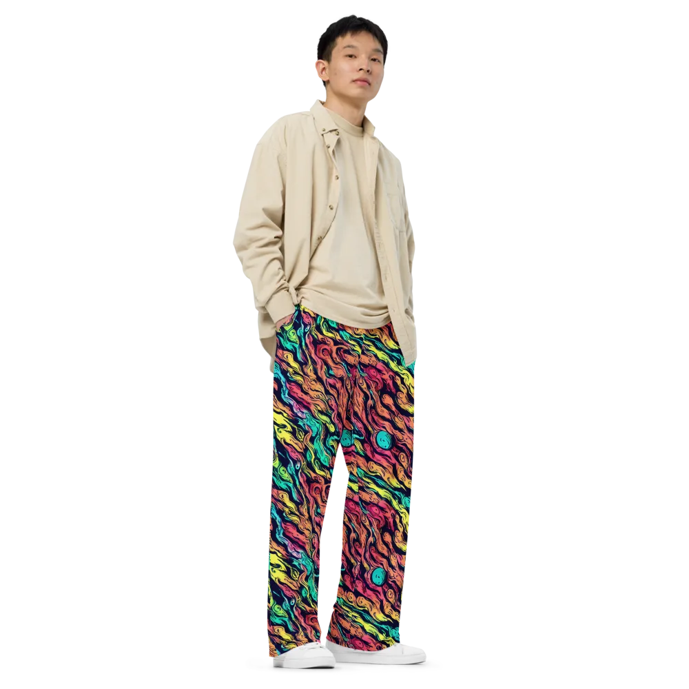 Neon Morphosis on Wide-Leg Pants — Right Front