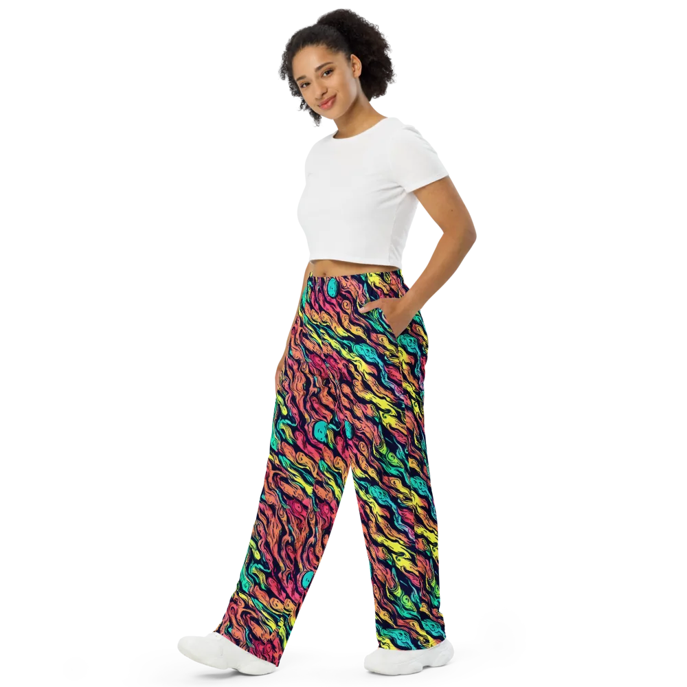 Neon Morphosis on Wide-Leg Pants — Left Front