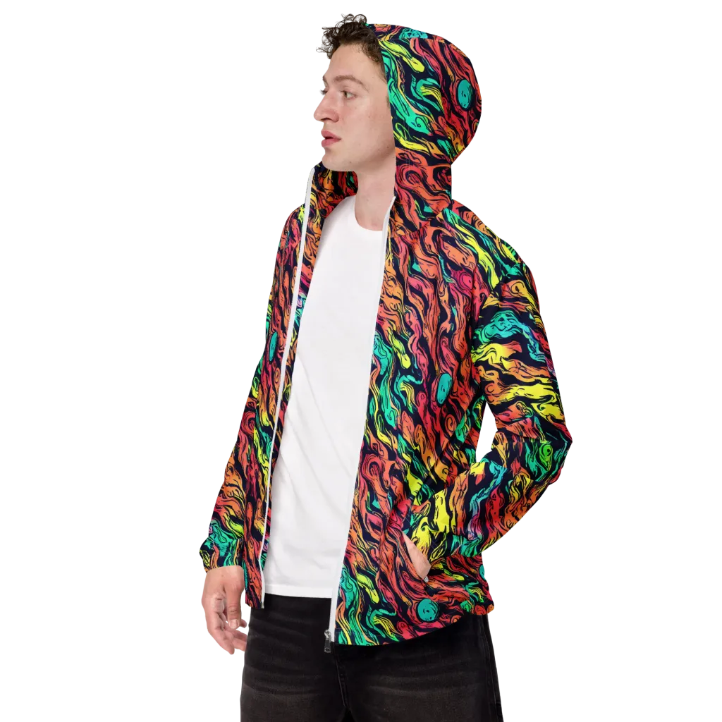 Neon Morphosis on Men's Windbreaker — Left Front