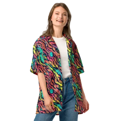 Neon Morphosis on a Button Shirt
