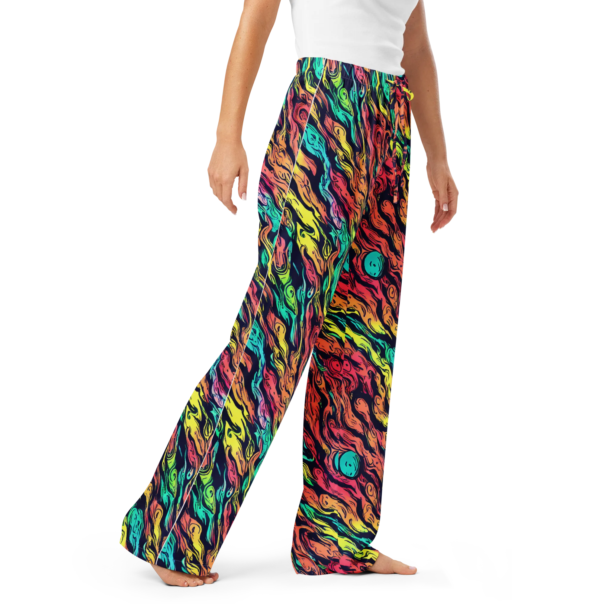 Neon Morphosis on Women's Pajama Pants — Right Front