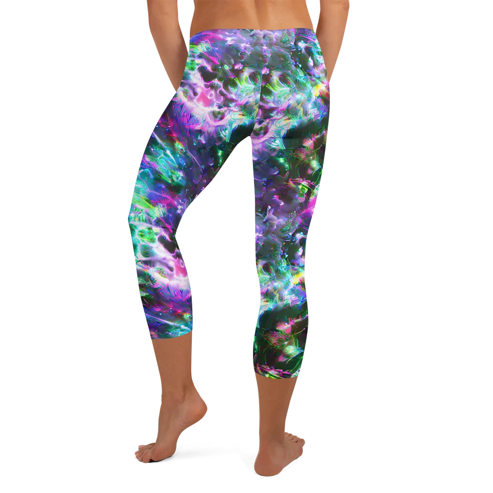 Neon Eden on Capri Leggings — Back