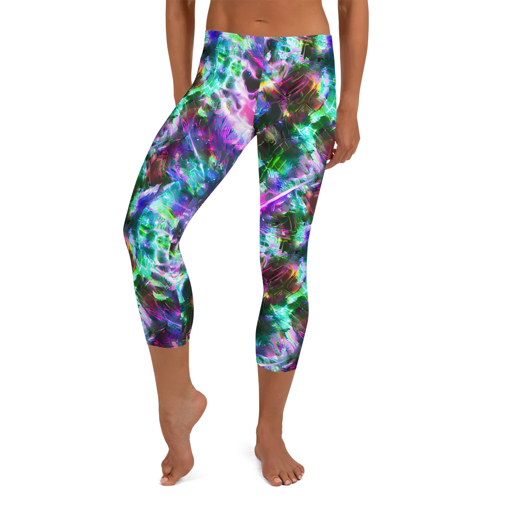 Neon Eden on Capri Leggings — Front