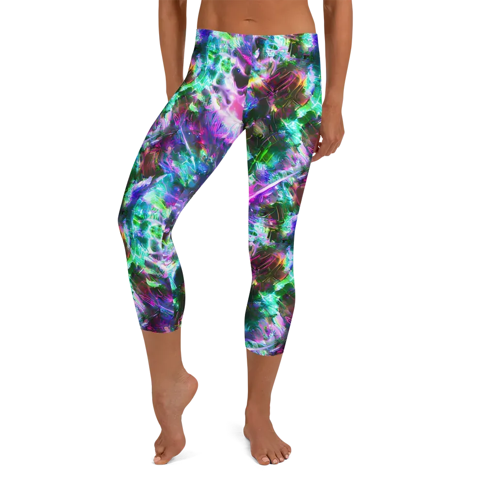 Neon Eden on Capri Leggings — Front