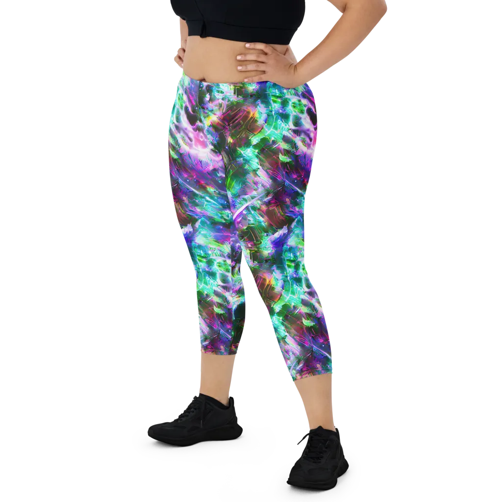 Neon Eden on Capri Leggings — Front