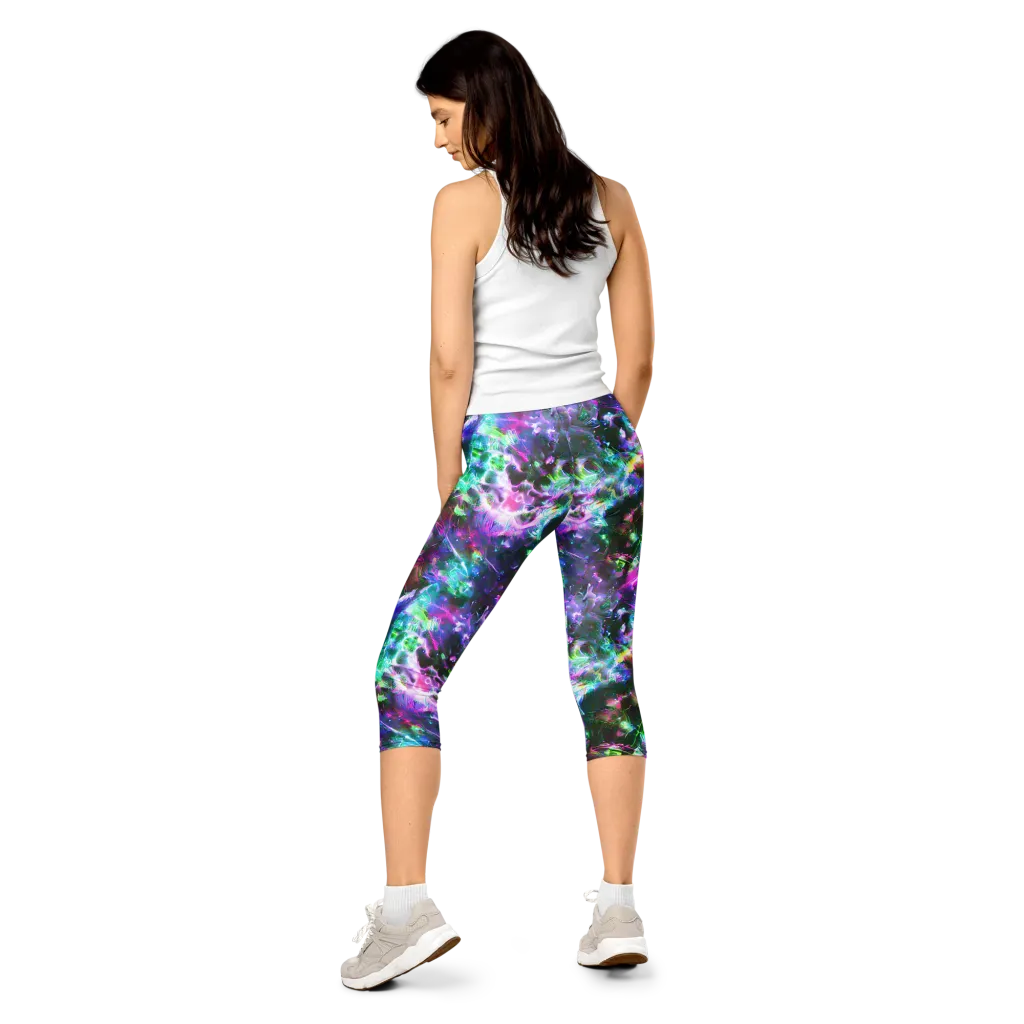 Neon Eden on Capri Leggings — Back