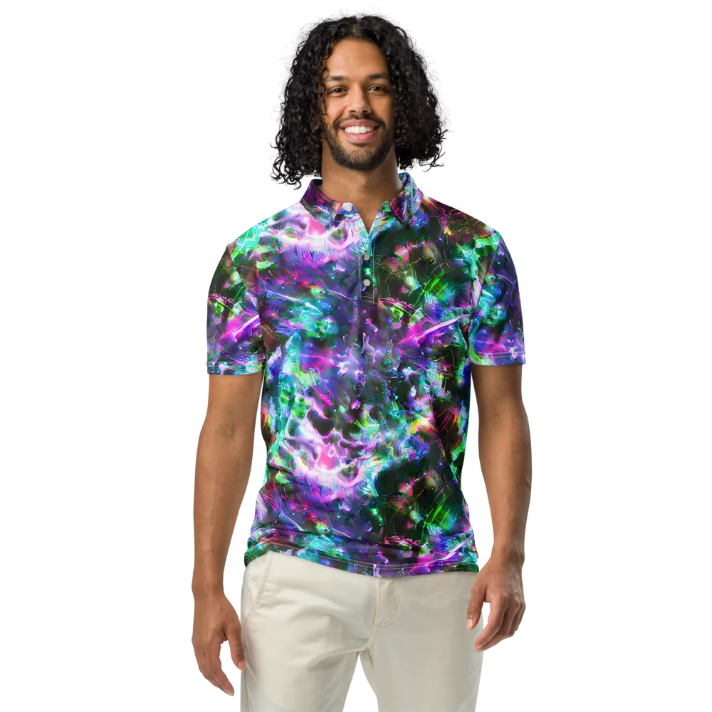 Neon Eden on Men's Slim Fit Polo Shirt — Front