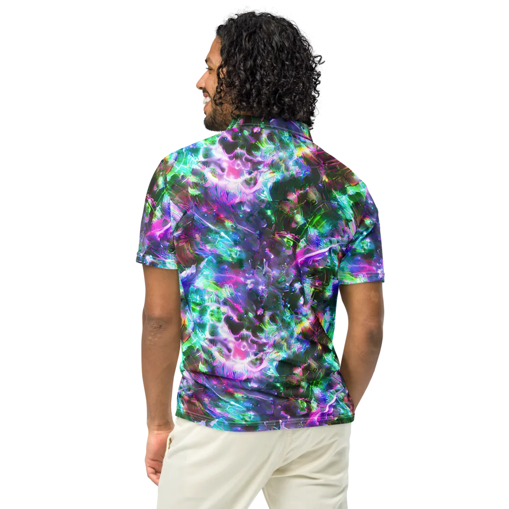 Neon Eden on Men's Slim Fit Polo Shirt — Back