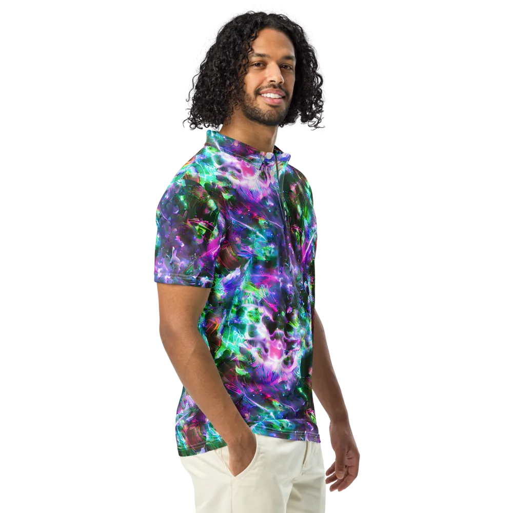 Neon Eden on Men's Slim Fit Polo Shirt — Right Front