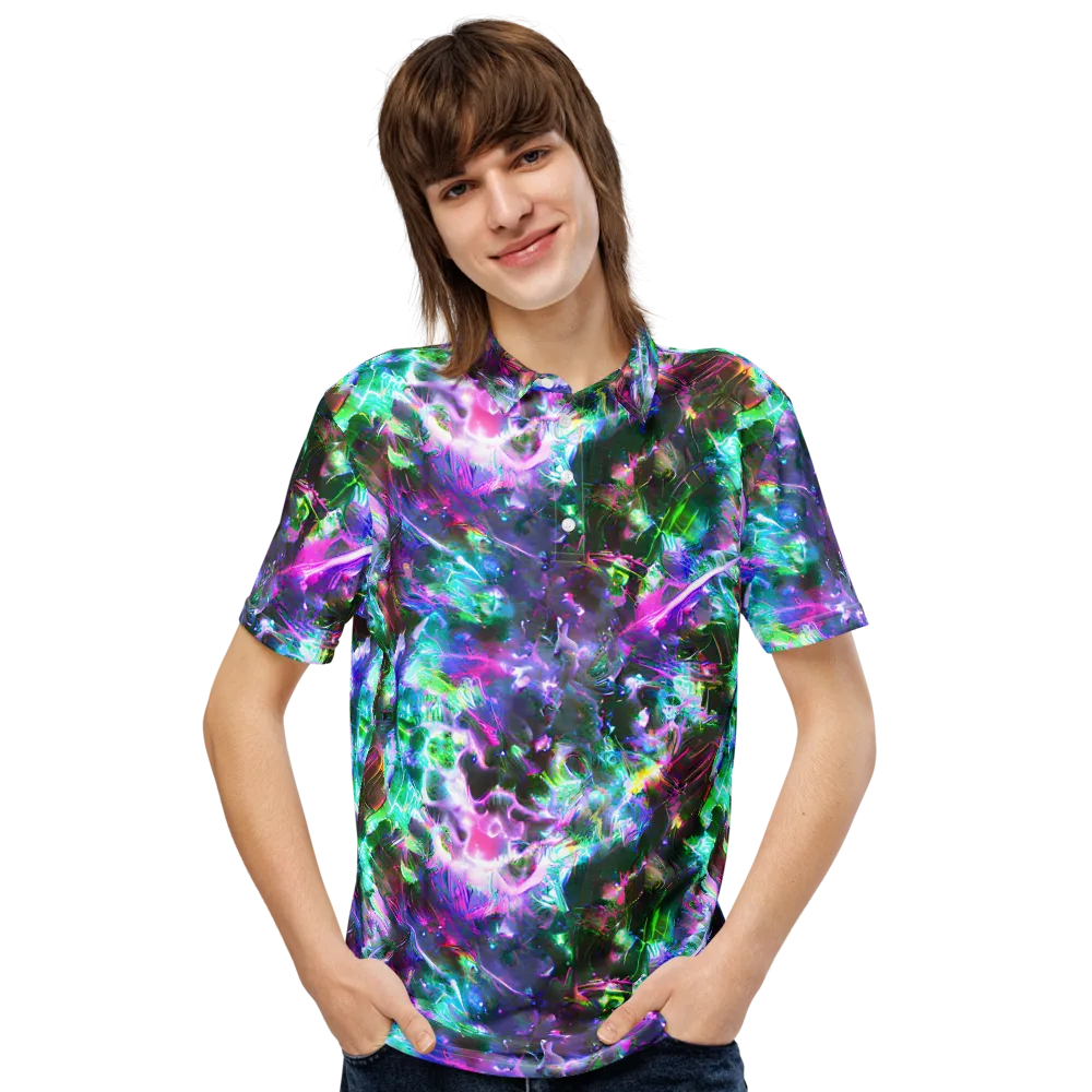 Neon Eden on Men's Slim Fit Polo Shirt — Front