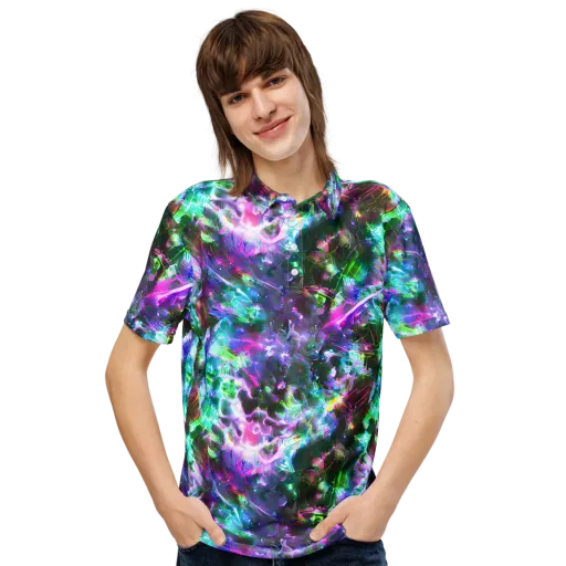 Neon Eden on a Men's Slim Fit Polo Shirt