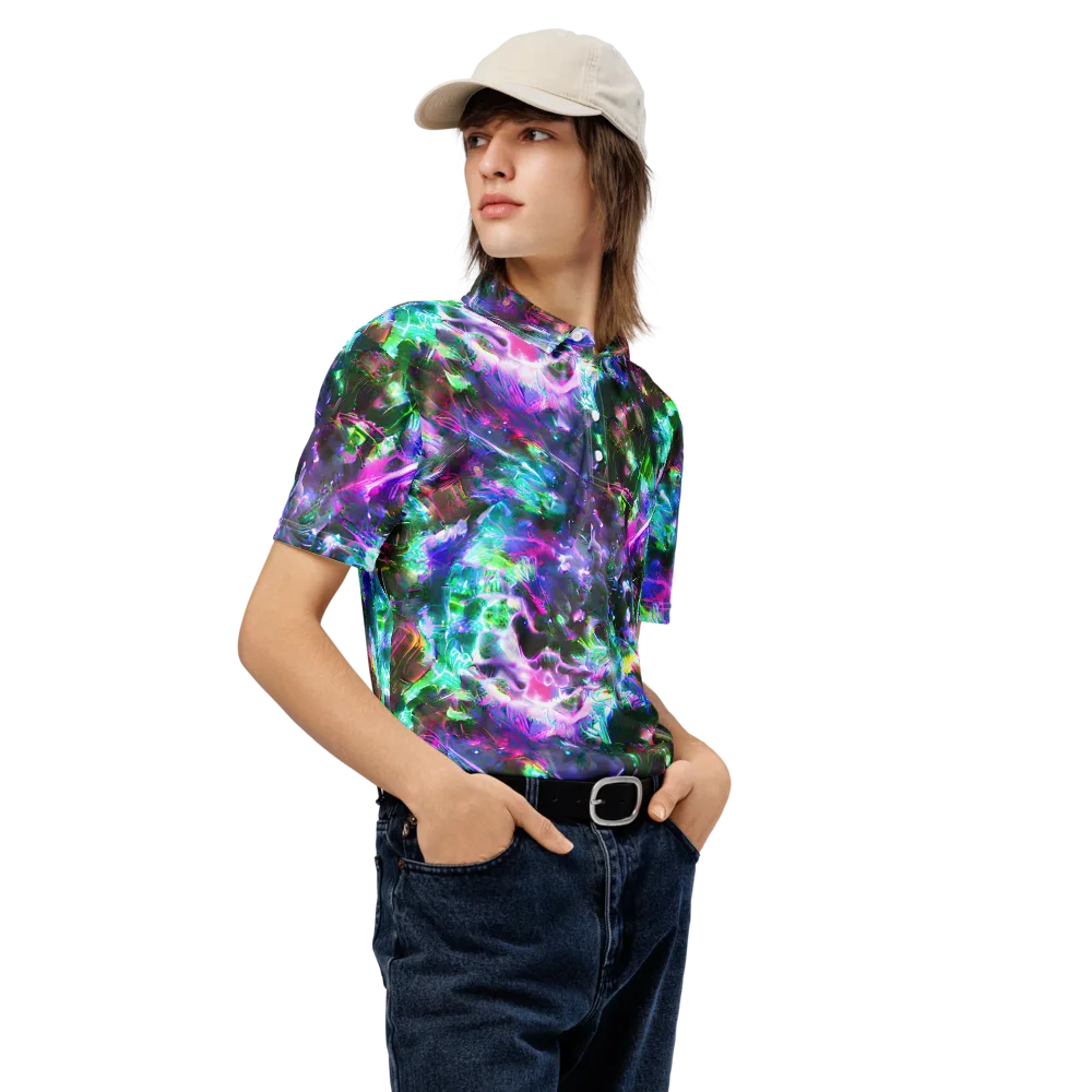 Neon Eden on Men's Slim Fit Polo Shirt — Right Front