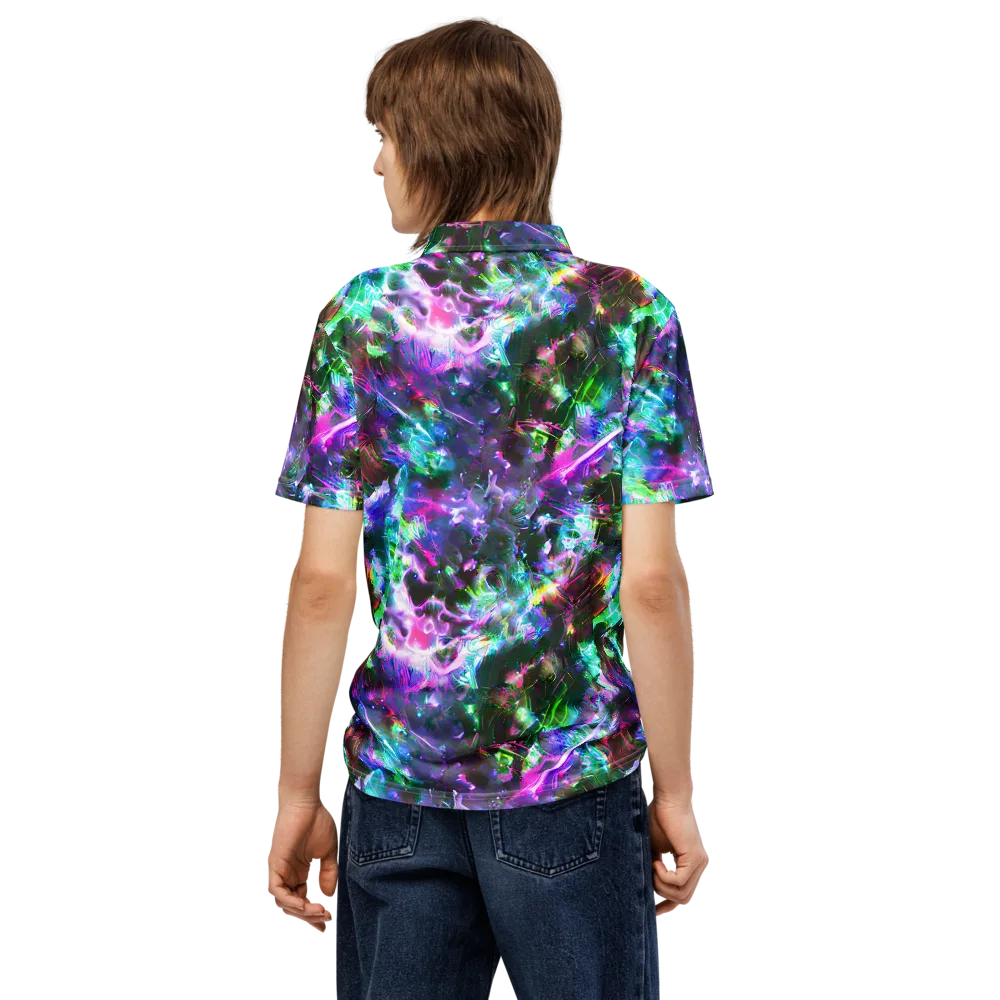Neon Eden on Men's Slim Fit Polo Shirt — Back