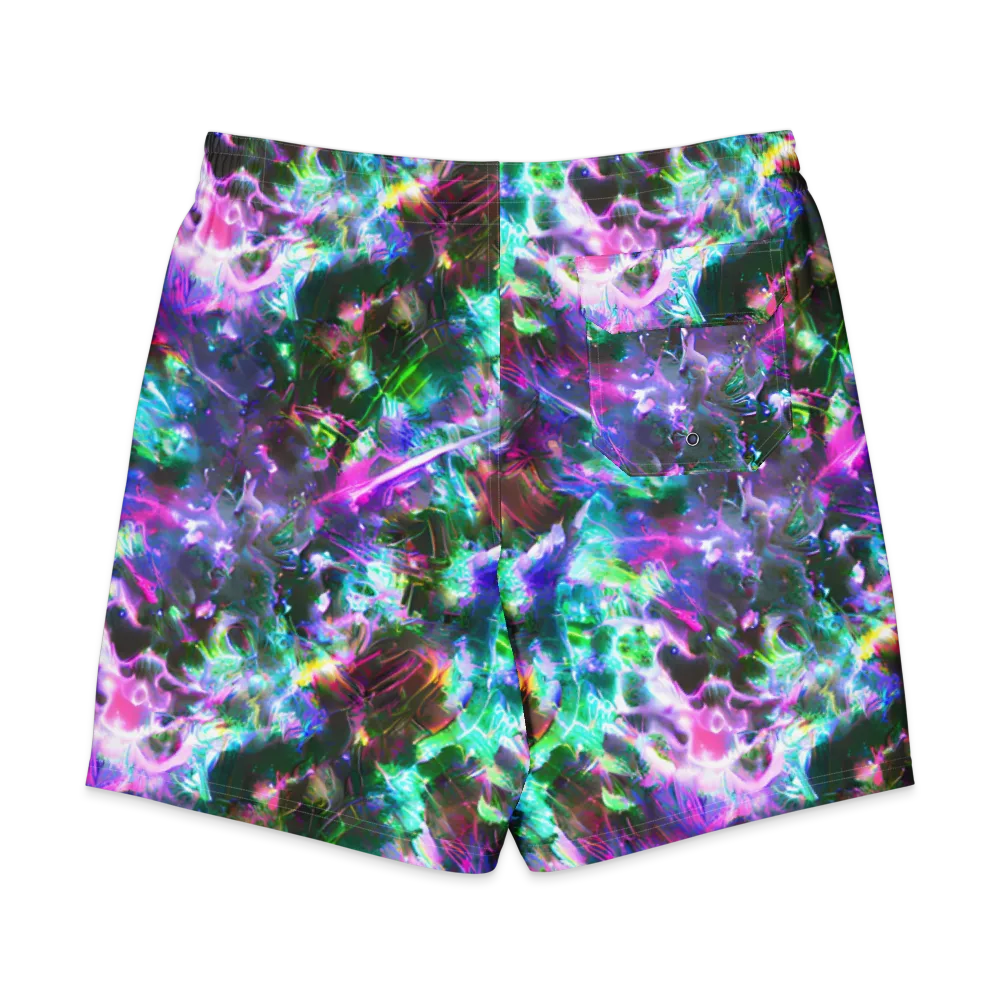 Neon Eden on Men's Board Shorts — Back