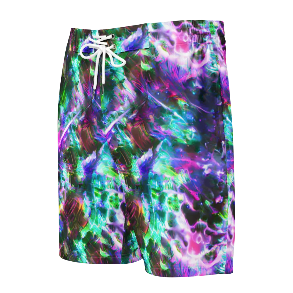 Neon Eden on Men's Board Shorts — Front