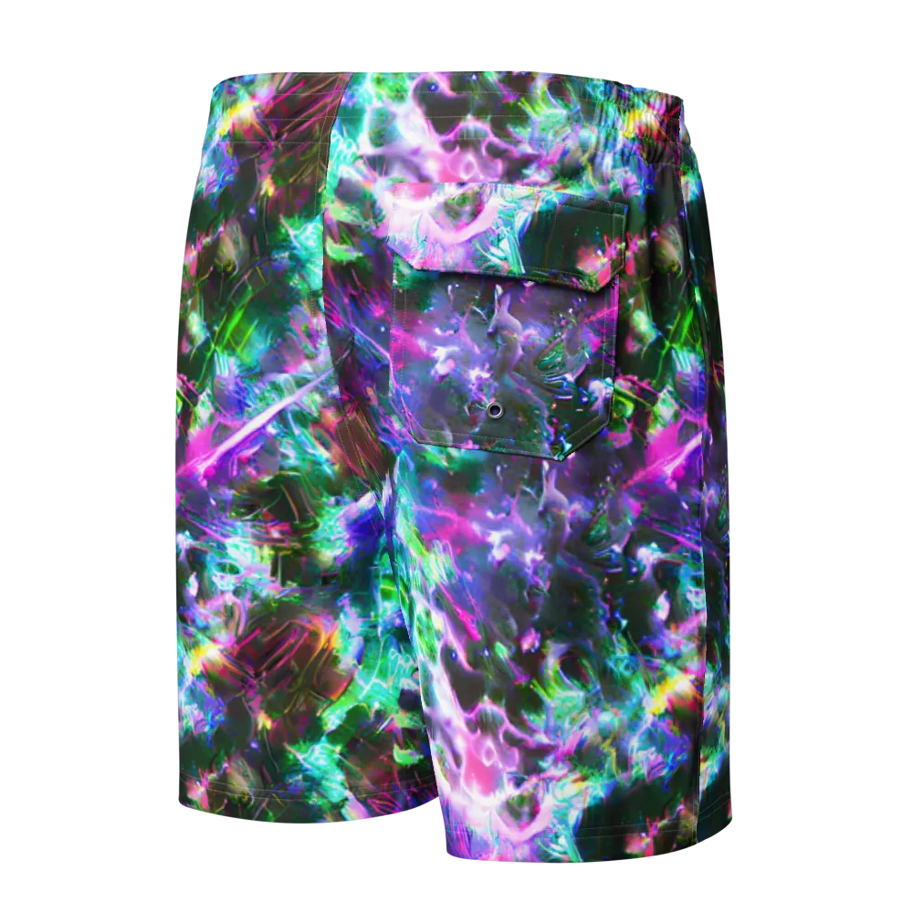 Neon Eden on Men's Board Shorts — Back