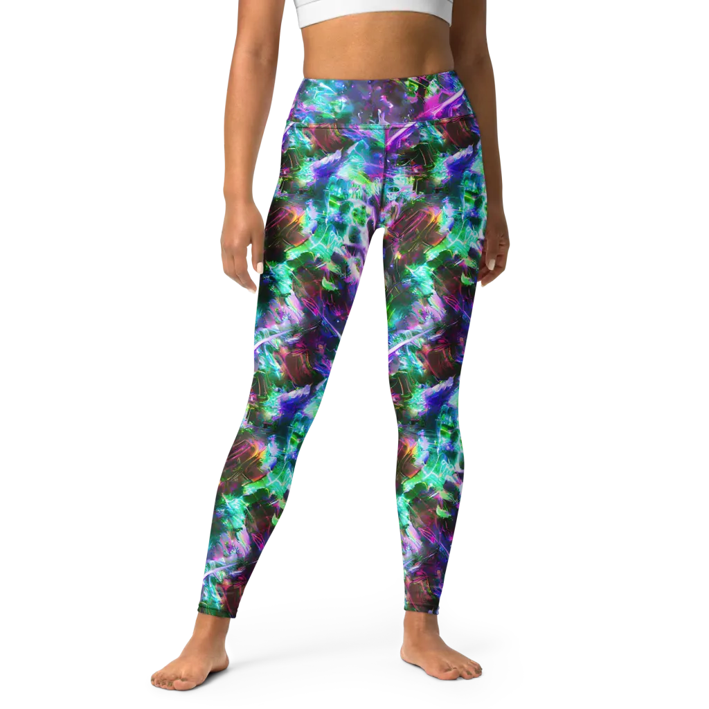 Neon Eden on Yoga Leggings — Front