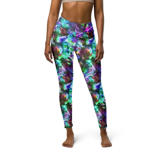 Neon Eden on a Yoga Leggings