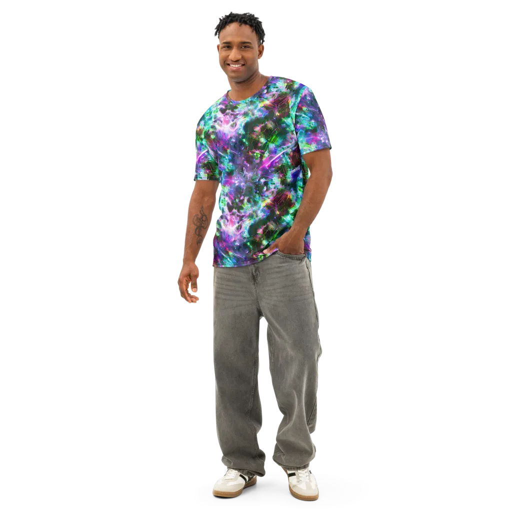 Neon Eden on Men's Cotton Crew Neck T-Shirt — Front