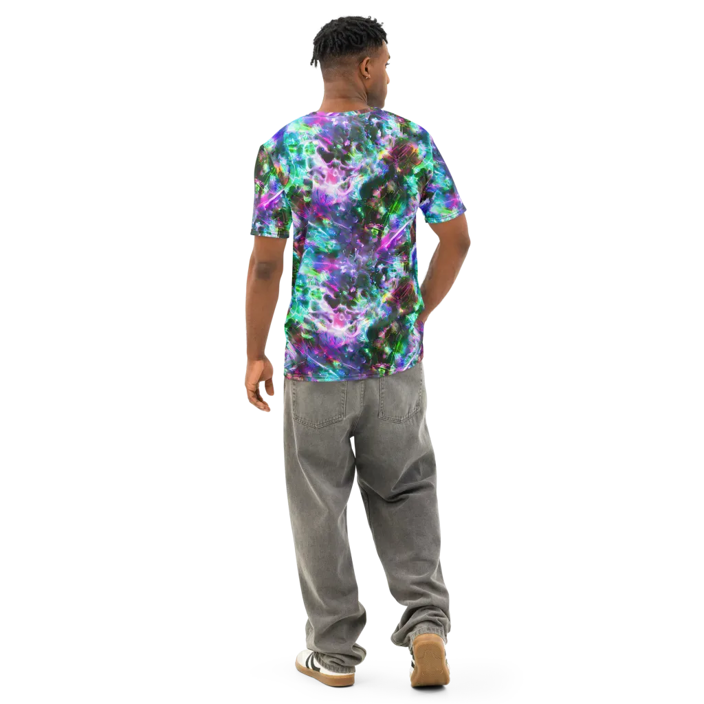 Neon Eden on Men's Cotton Crew Neck T-Shirt — Back