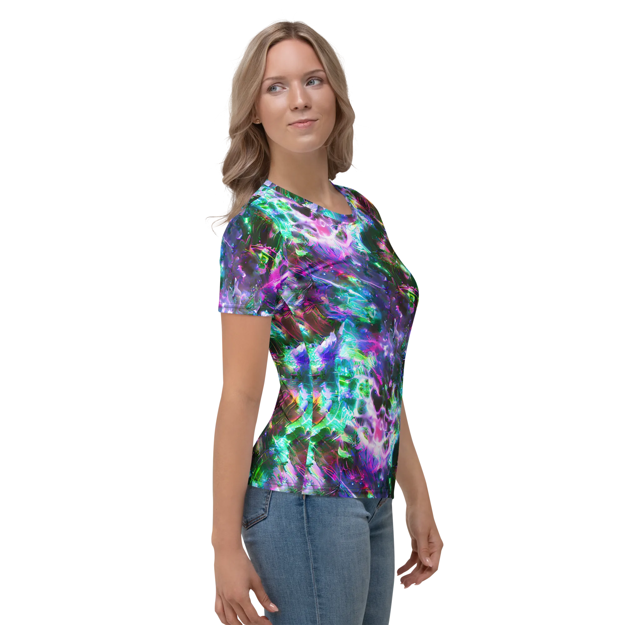 Neon Eden on Women's Crew Neck T-Shirt — Right
