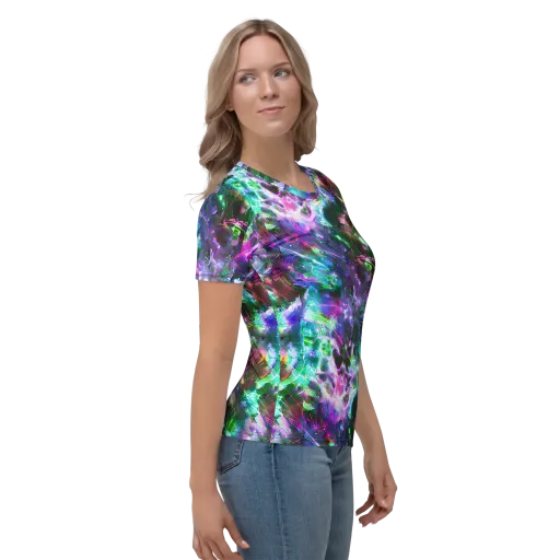 Neon Eden on a Women's Crew Neck T-Shirt