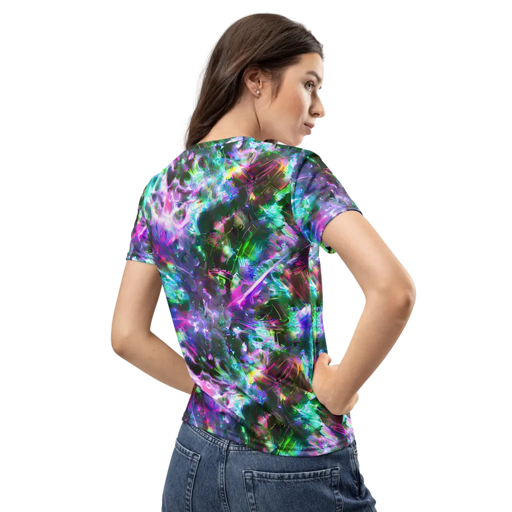 Neon Eden on Women's Crew Neck T-Shirt — Back