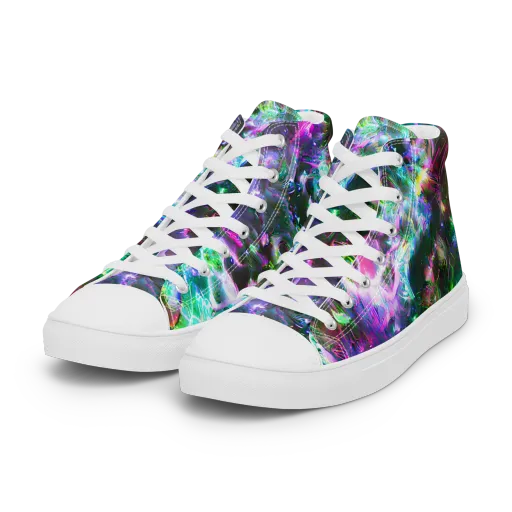 Neon Eden on a Women's High Top Canvas Shoes