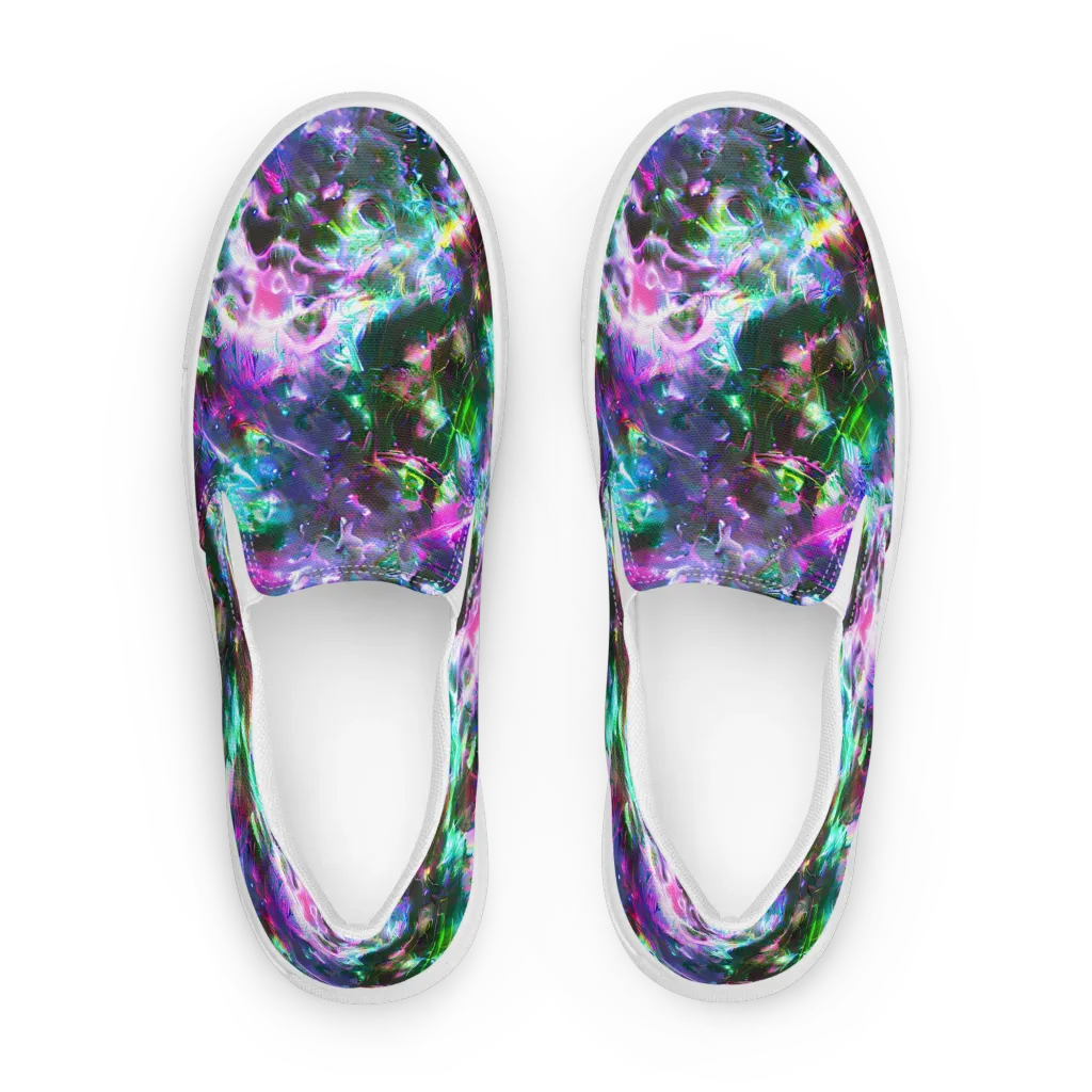Neon Eden on Men's Slip-On Canvas Shoes — Front
