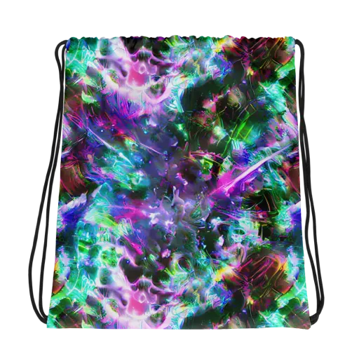 Neon Eden on a Drawstring Bag