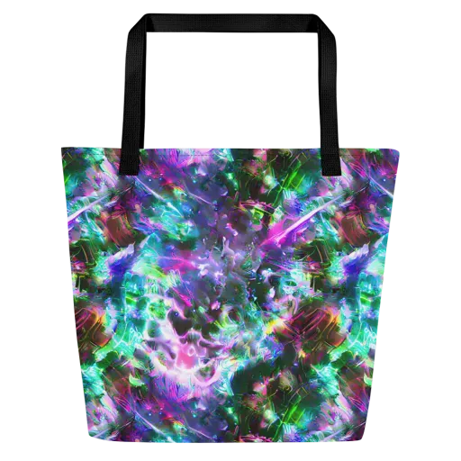 Neon Eden on a Large Tote Bag W/ Pocket