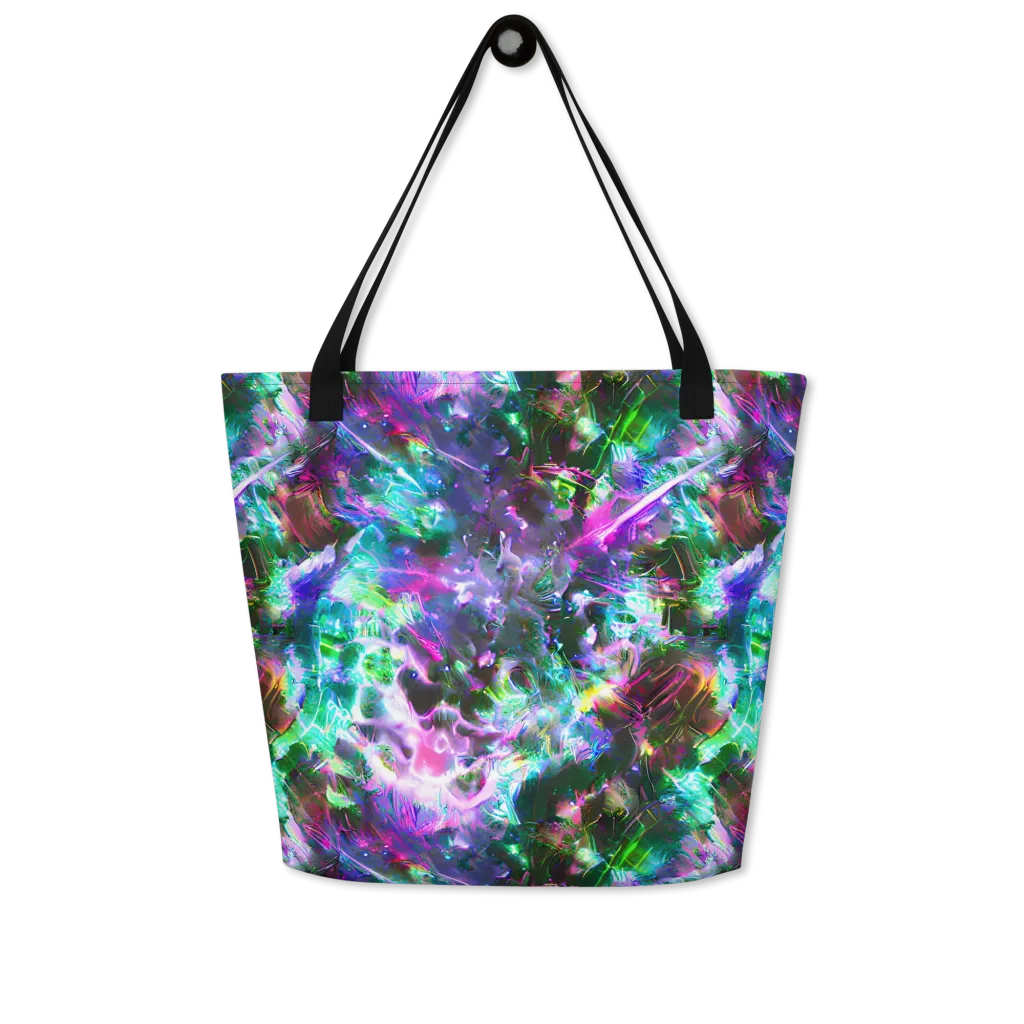 Neon Eden on Large Tote Bag W/ Pocket — Front