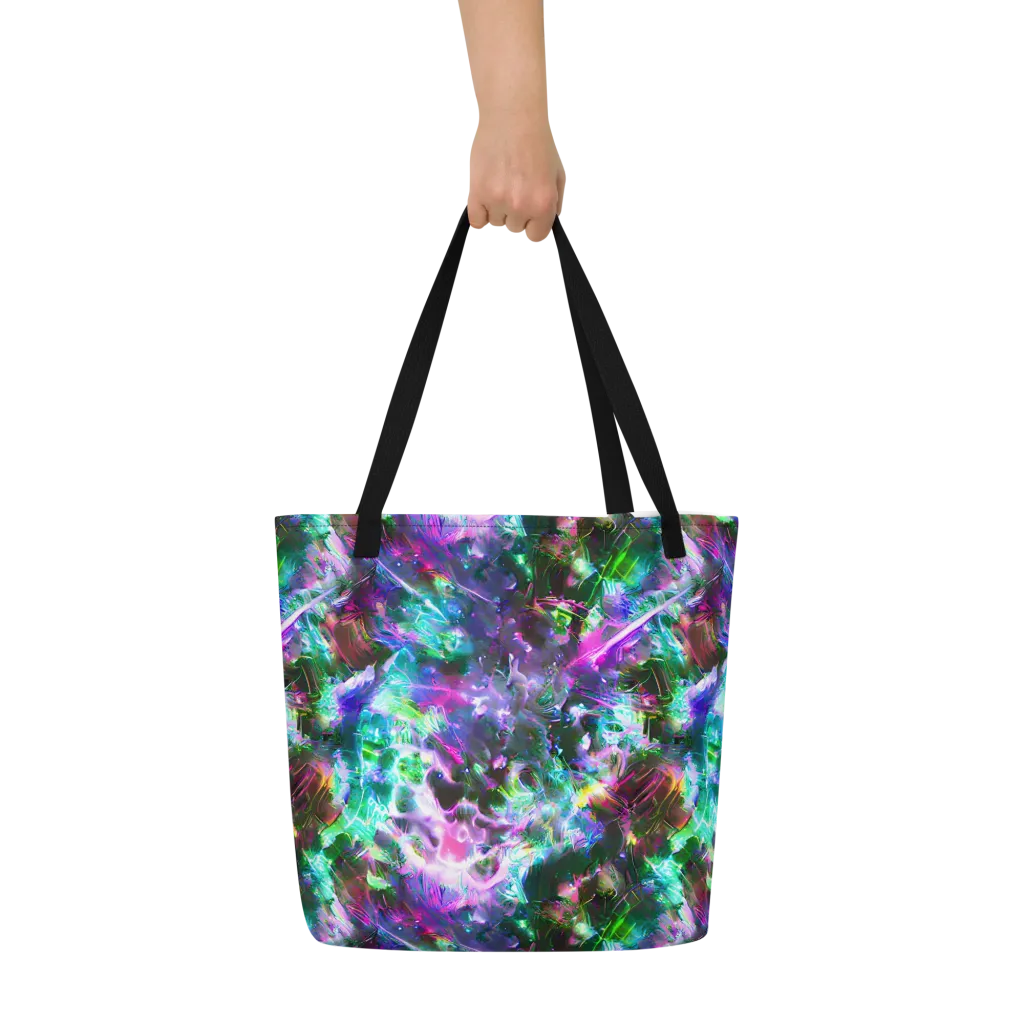 Neon Eden on Large Tote Bag W/ Pocket — Front