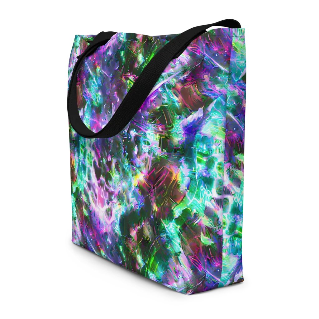 Neon Eden on Large Tote Bag W/ Pocket — Front