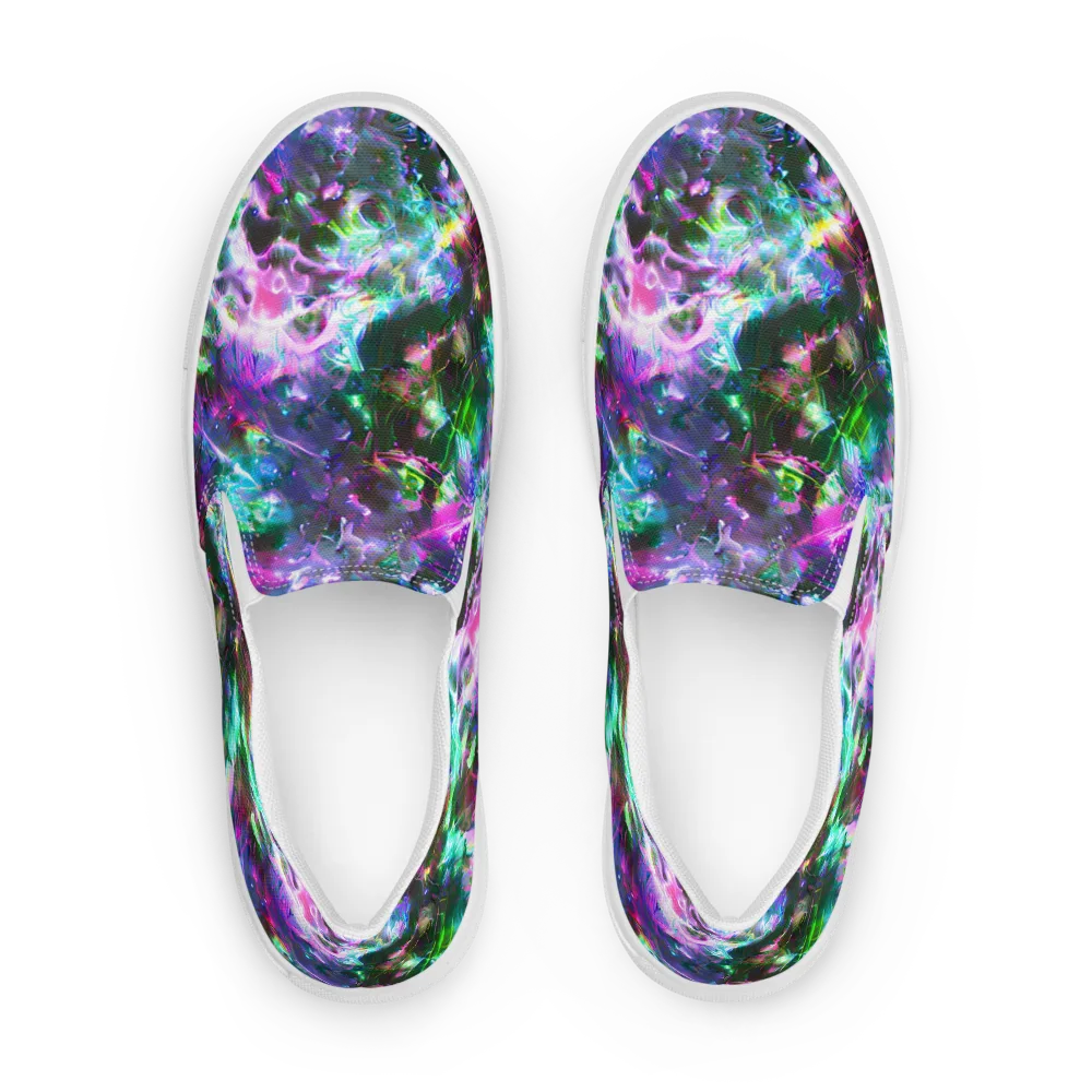 Neon Eden on Women's Slip-On Canvas Shoes — Front