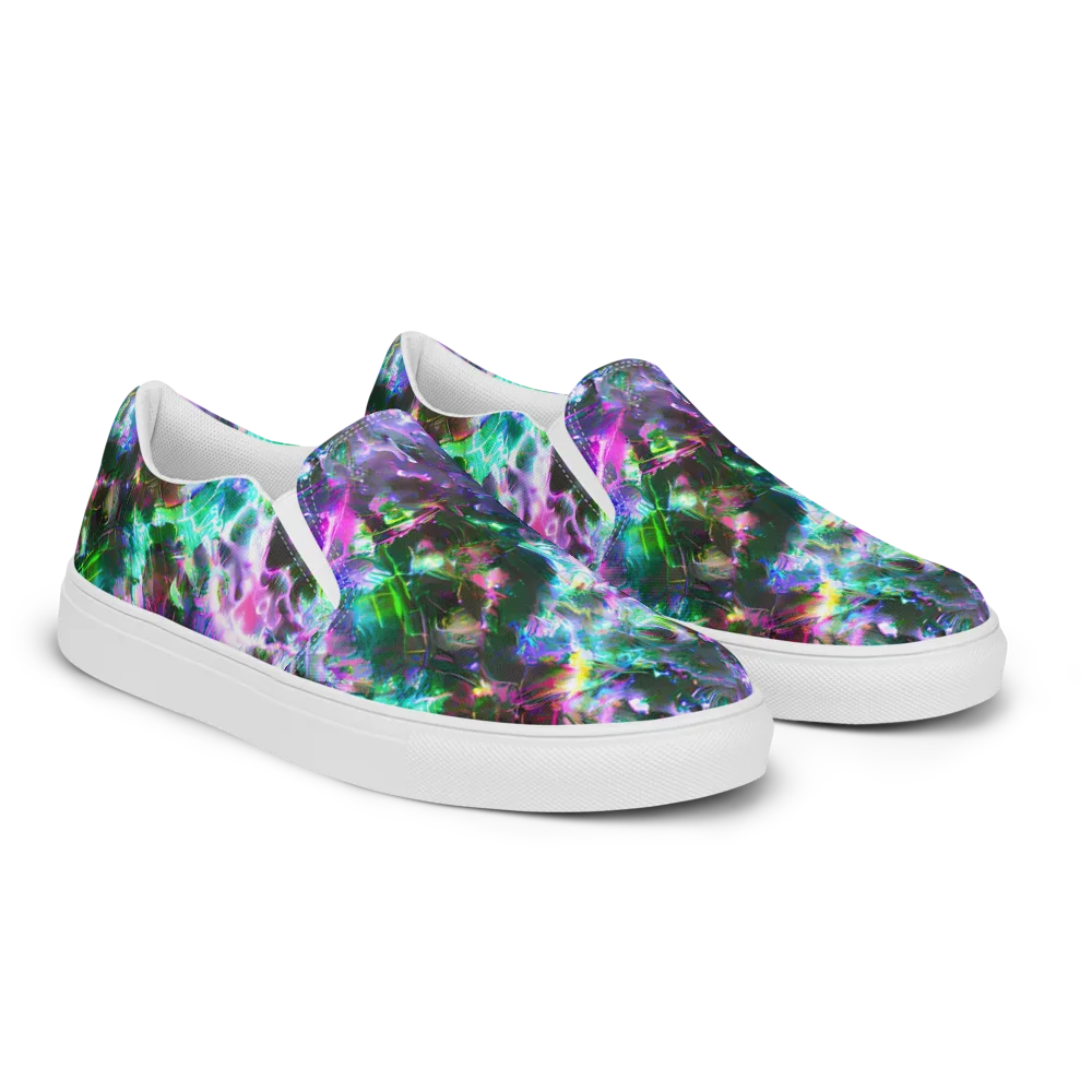 Neon Eden on Women's Slip-On Canvas Shoes — Right Front