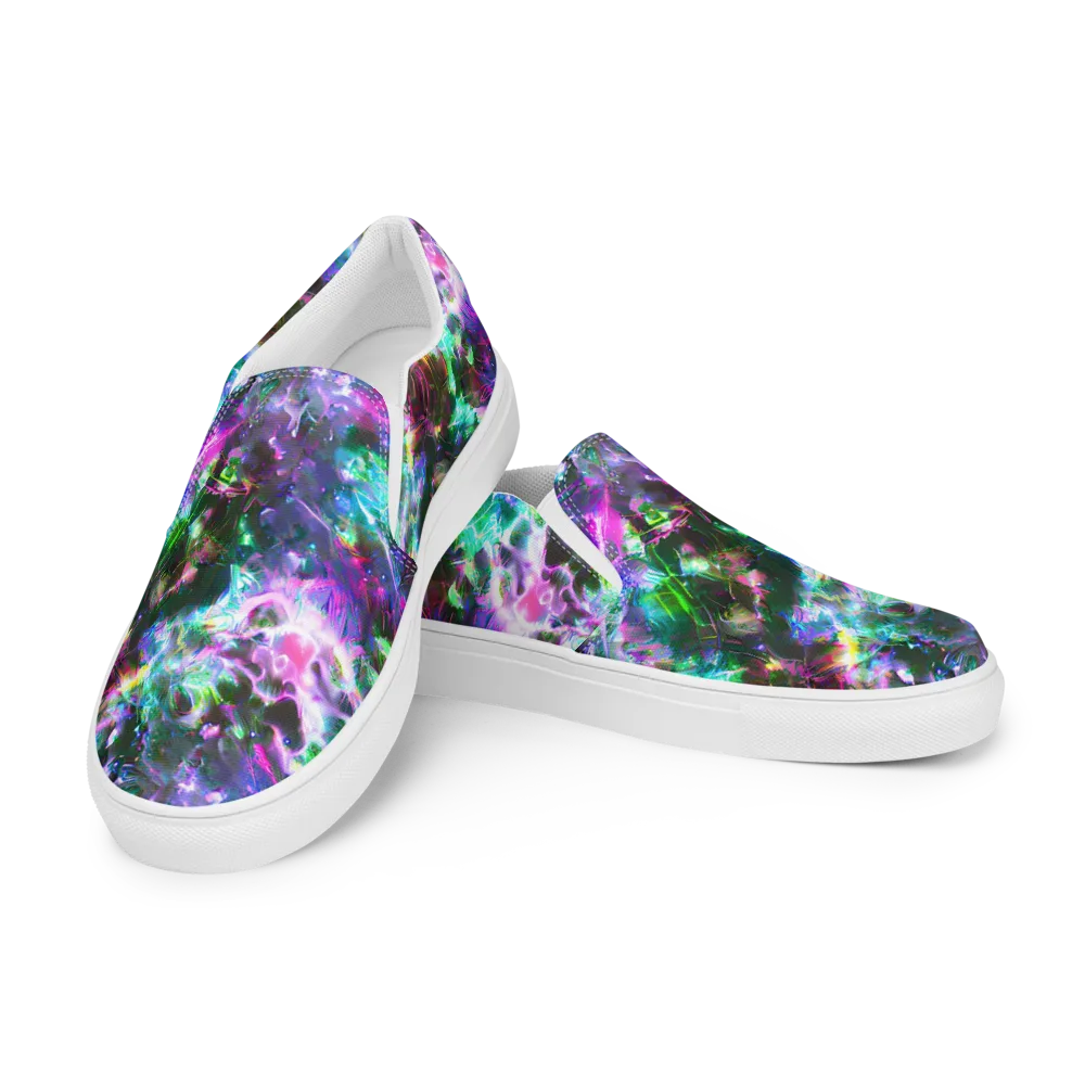 Neon Eden on Women's Slip-On Canvas Shoes — Left Front