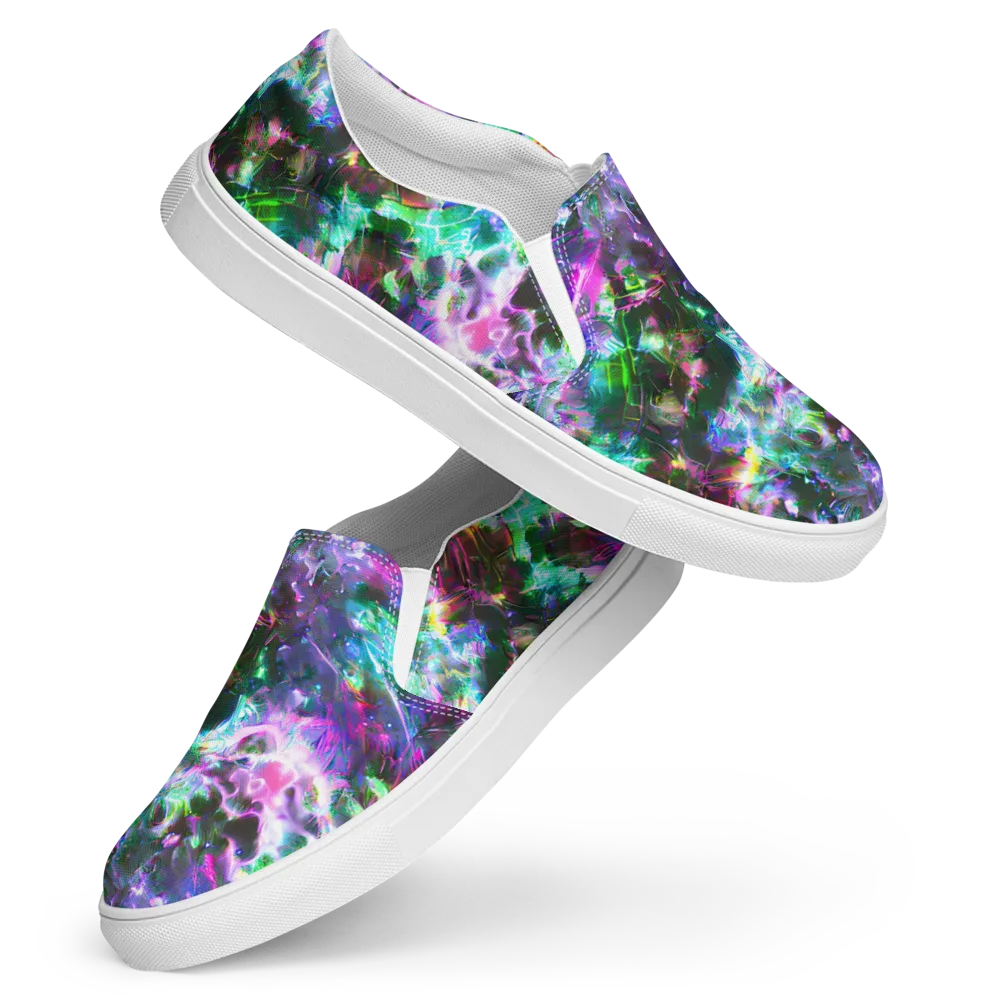 Neon Eden on Women's Slip-On Canvas Shoes — Front