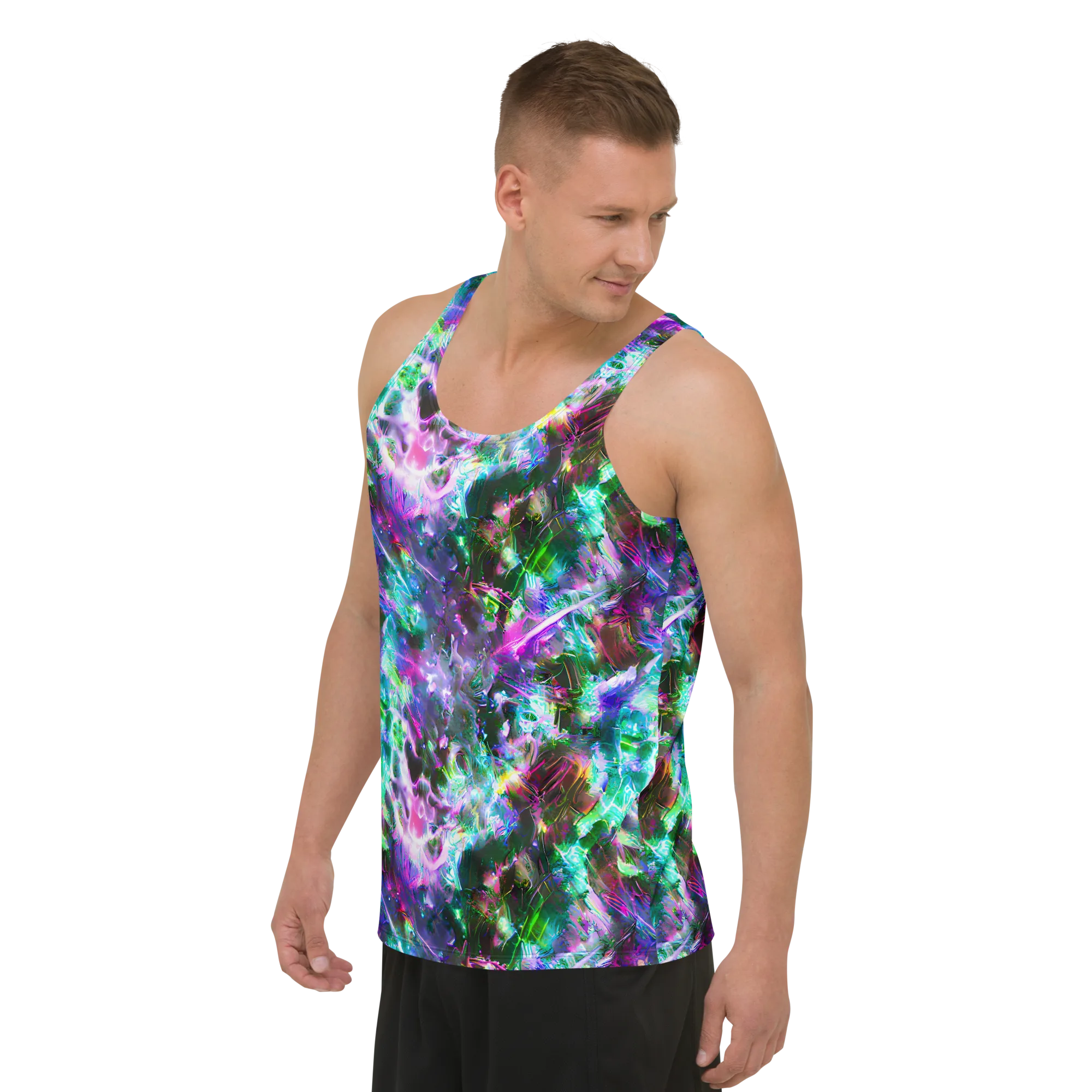 Neon Eden on Men's Tank Top — Left Front