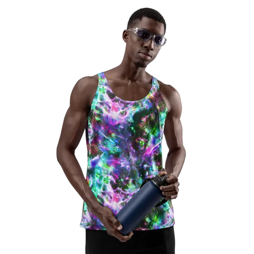Neon Eden on a Men's Tank Top
