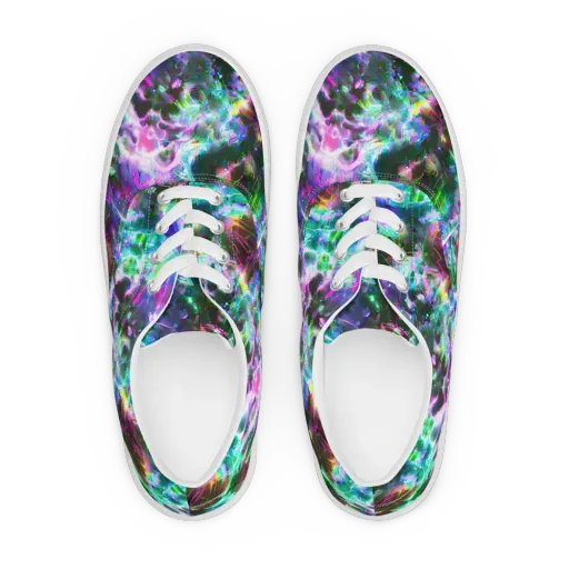 Neon Eden on a Men's Lace-Up Canvas Shoes