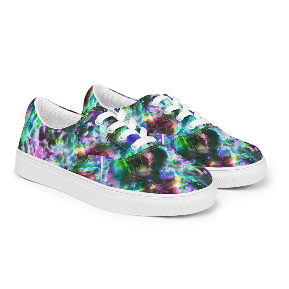 Neon Eden on Men's Lace-Up Canvas Shoes — Right Front