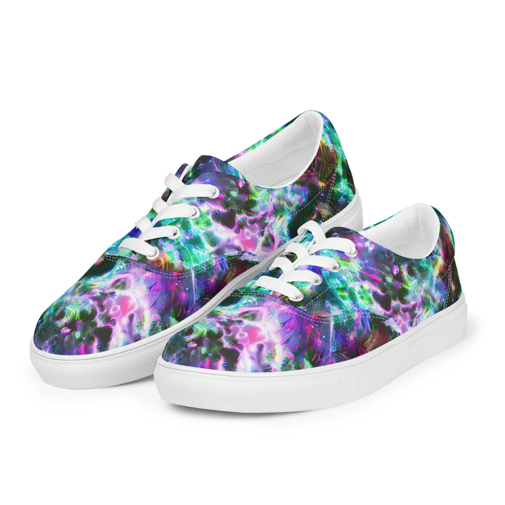 Neon Eden on Men's Lace-Up Canvas Shoes — Left Front
