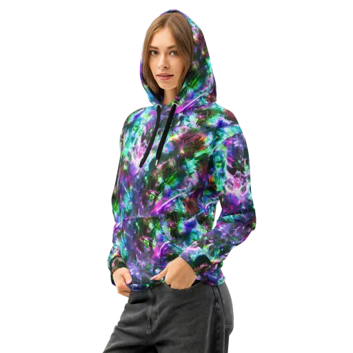 Neon Eden on a Cotton Hoodie
